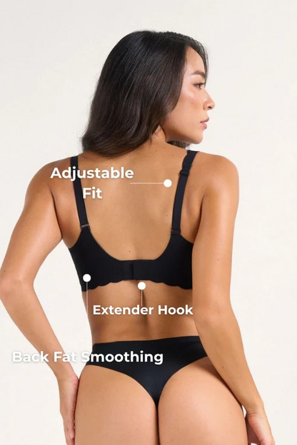 Seamless Full Coverage Scalloped Jelly Wireless Bra
