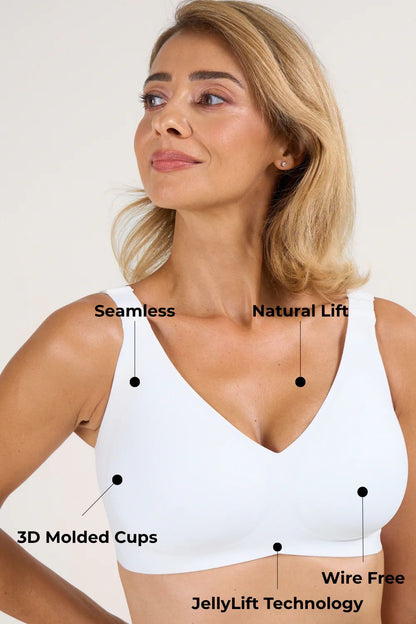 Seamless V-Neck Full Support Jelly Wireless Bra
