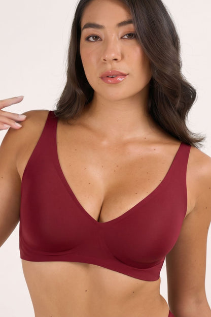 Seamless Deep V Push-Up Jelly Wireless Bra