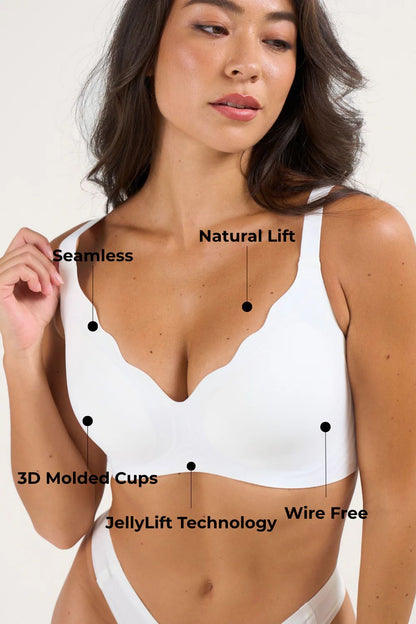 Seamless Scalloped Jelly Wireless Bra