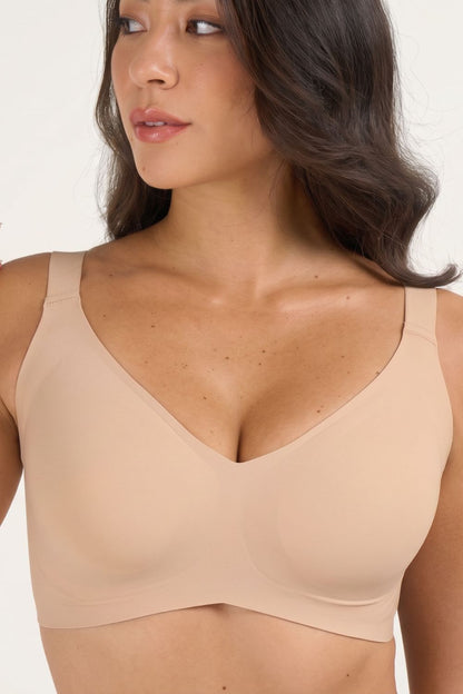 Seamless V-Neck Full Support Jelly Wireless Bra